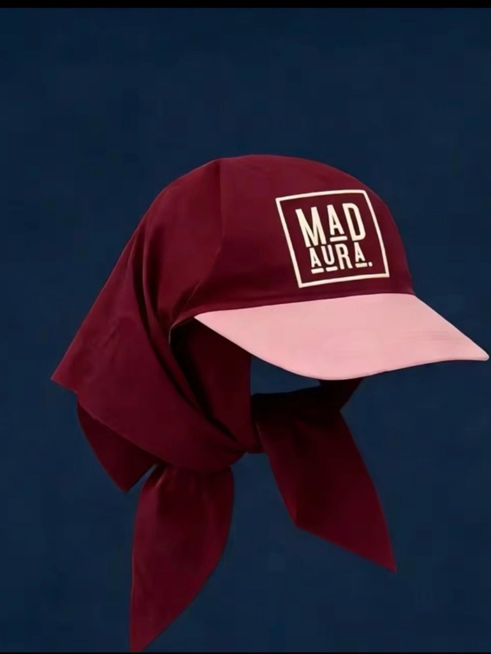Mad Aura Maroon & Pink Sun Hat with Neck Flap
